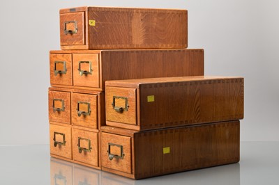 Lot 61 - Five Oak Index Card Drawers